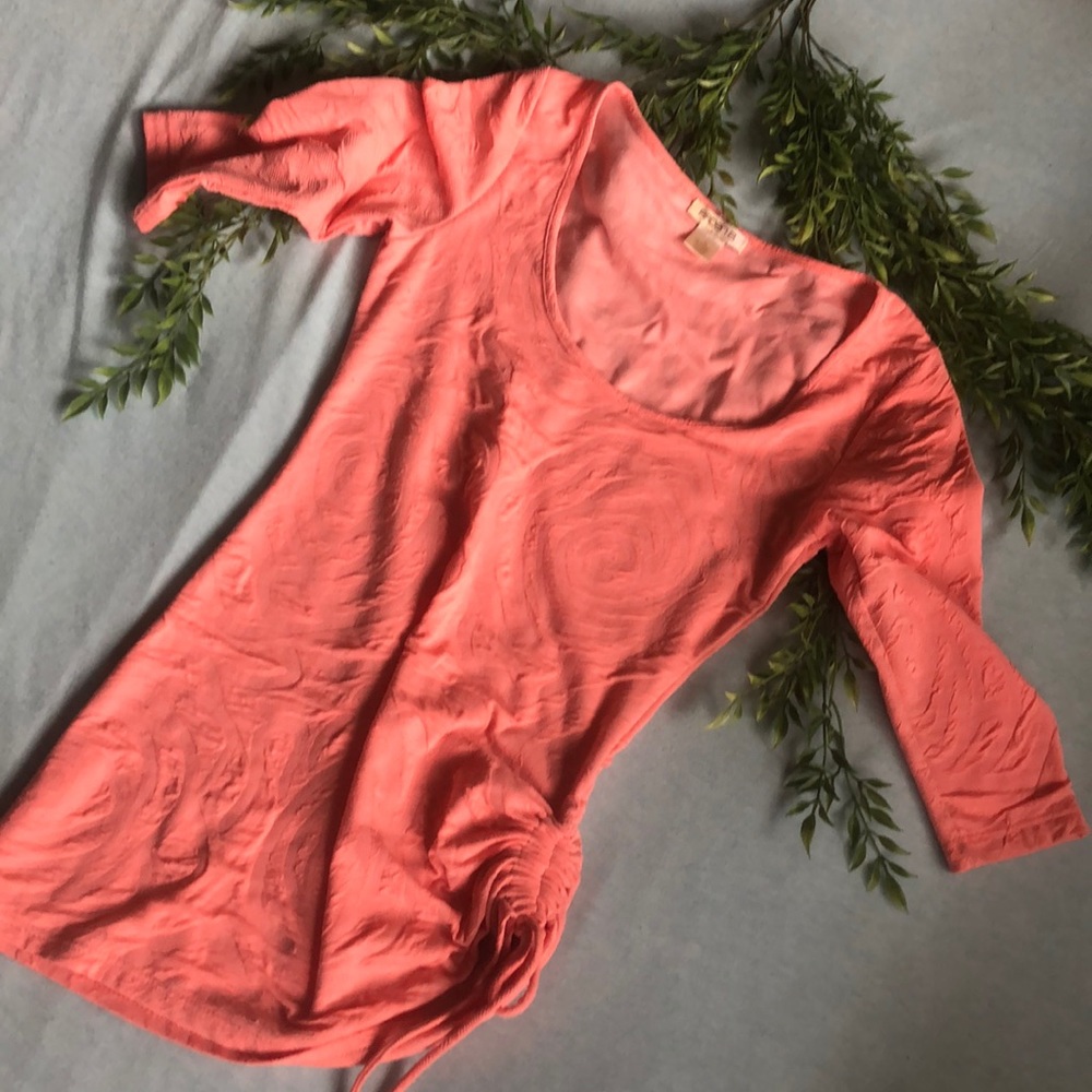 Arden B. Half Sleeve Peach Top